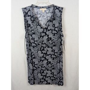 Michael Kors Paisley Print Dress Navy Blue/White Women's Size 2XL/XXL
